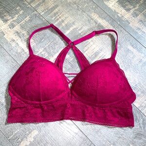 Victoria’s Secret maroon lace bra size large
